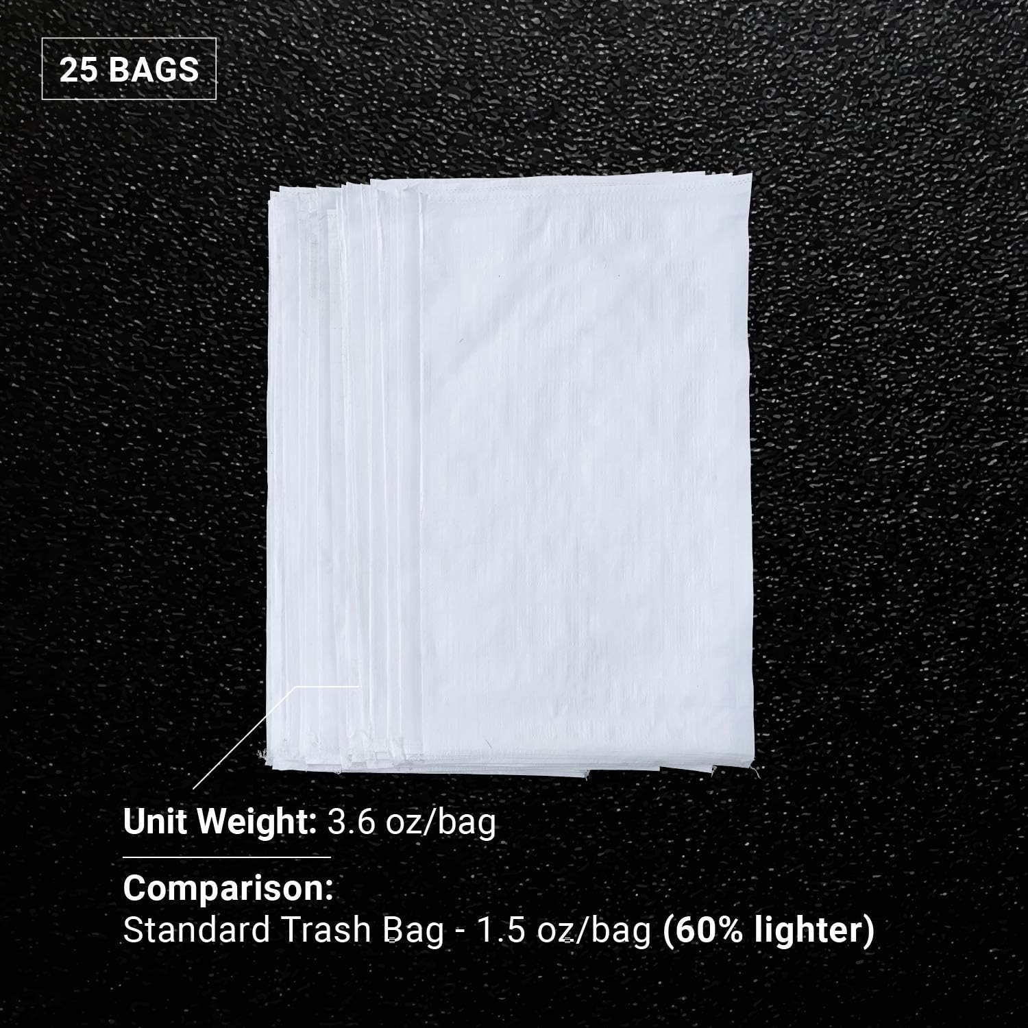 Sandbaggy Sacos de arena grandes  Tamaño 25 “x 40”  Bolsas gruesas para contratistas resistentes, bolsas de basura resistentes, bolsas de basura