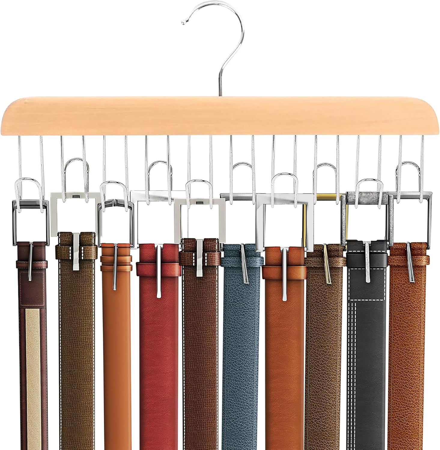 Umo Lorenzo Percha para cinturón para armario, organizador de accesorios para cinturones, corbatas y bufandas