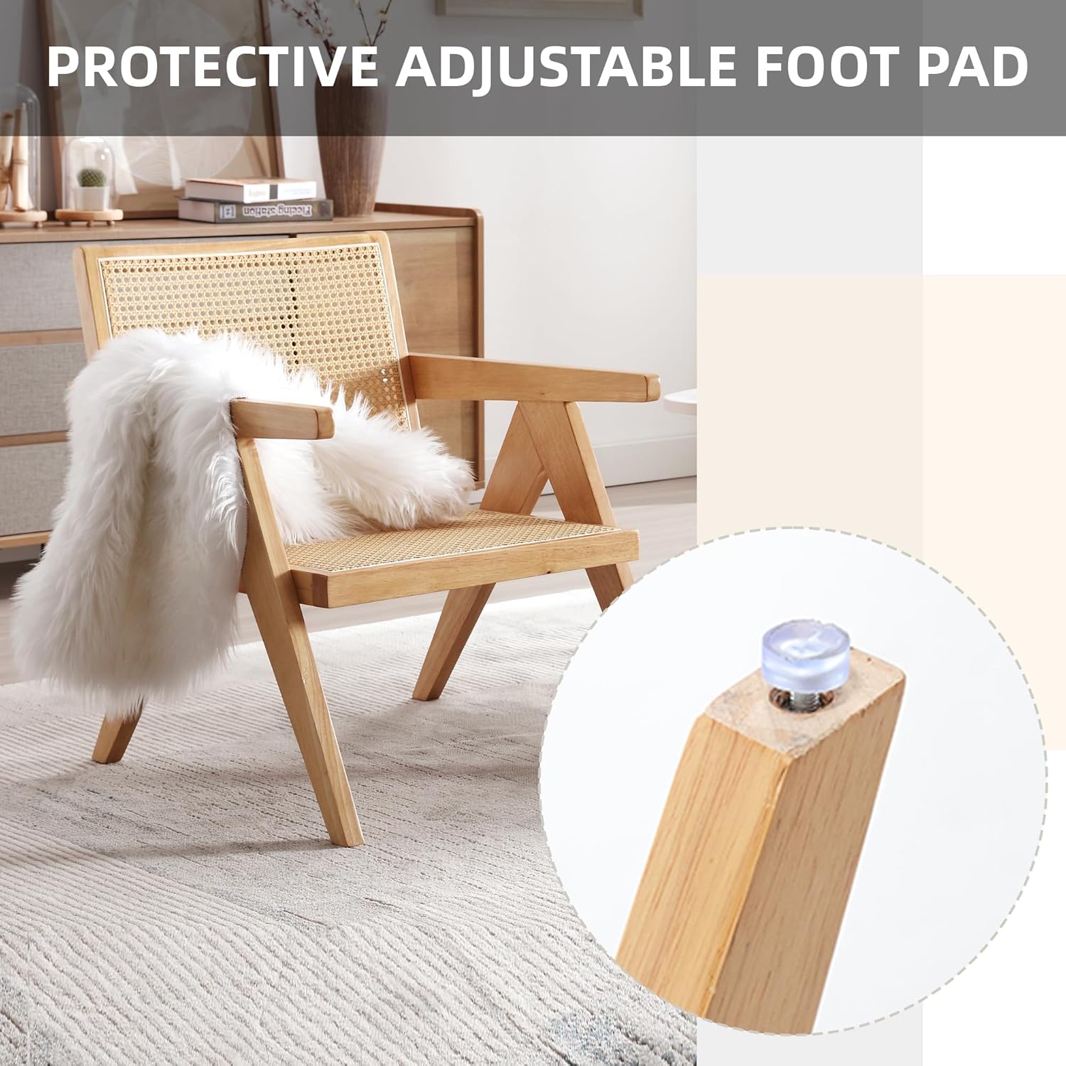 GOOLON Silla decorativa de ratán individual, silla de sala de estar, silla de sala de estar de diseño moderno de mediados de siglo con respaldo