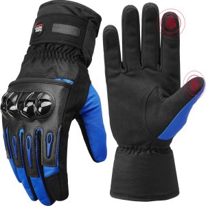 KEMIMOTO Guantes de invierno para motocicleta, guantes de invierno para clima frío, para hombres y mujeres, guantes impermeables para pantalla KEMIMOTO Guantes de invierno para motocicleta, guantes de invierno para clima frío, para hombres y mujeres, guantes impermeables para pantalla