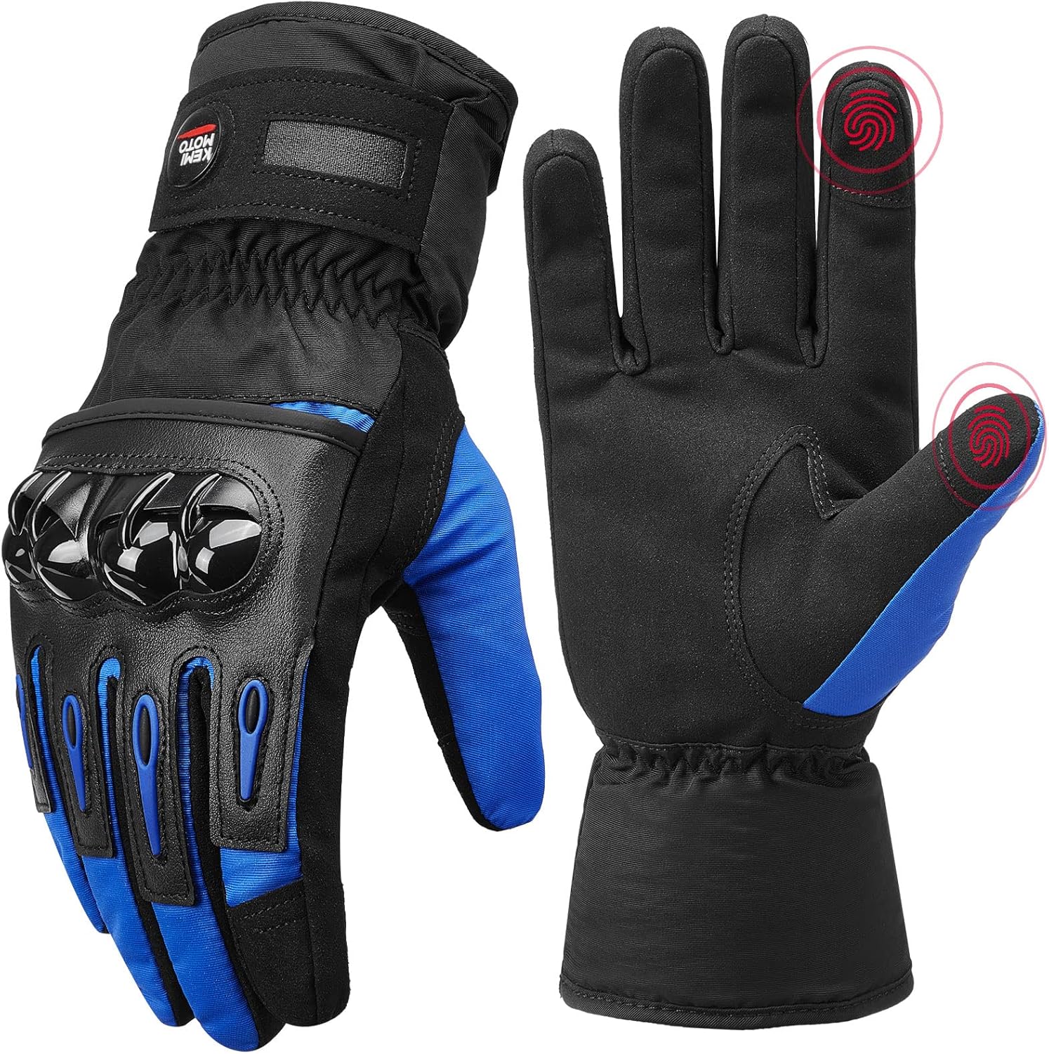KEMIMOTO Guantes de invierno para motocicleta, guantes de invierno para clima frío, para hombres y mujeres, guantes impermeables para pantalla