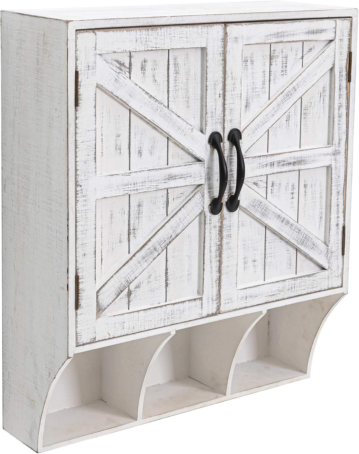 FLORA Armario de almacenamiento montado en la pared, botiquín con puertas, armario de pared de baño vintage de madera sobre inodoro para baño,