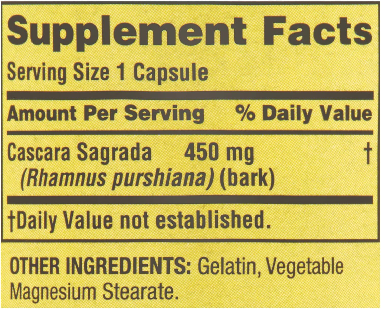 Ayuda digestiva natural suplemento herbario Spring Valley Cascara Sagrada – 100 unidades + adhesivo Luall