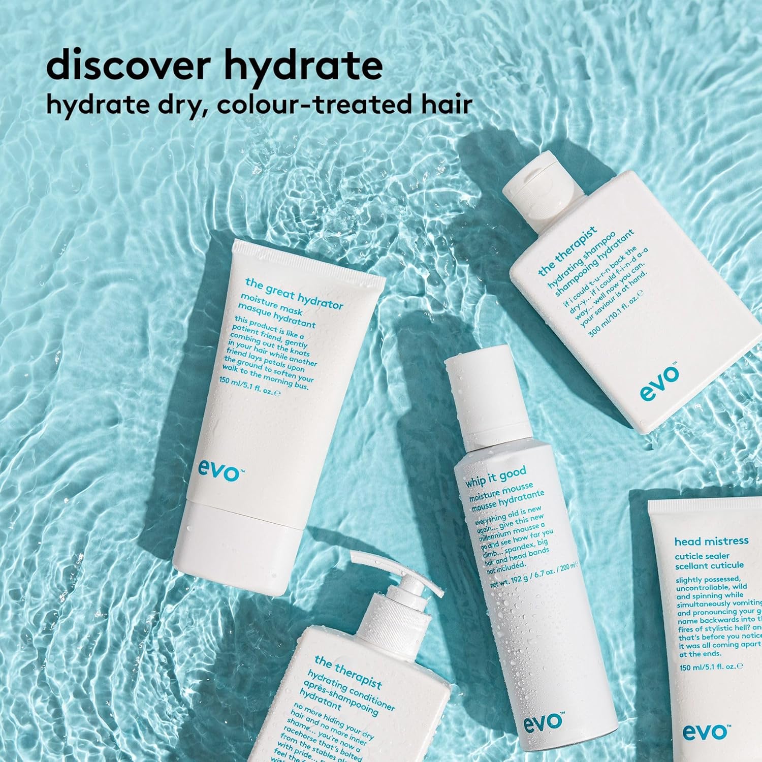EVO The Great Hydrator Moisture Hair Mask – Hidrata, añade suavidad y brillo, tratamiento nutritivo e hidratante para cabello seco