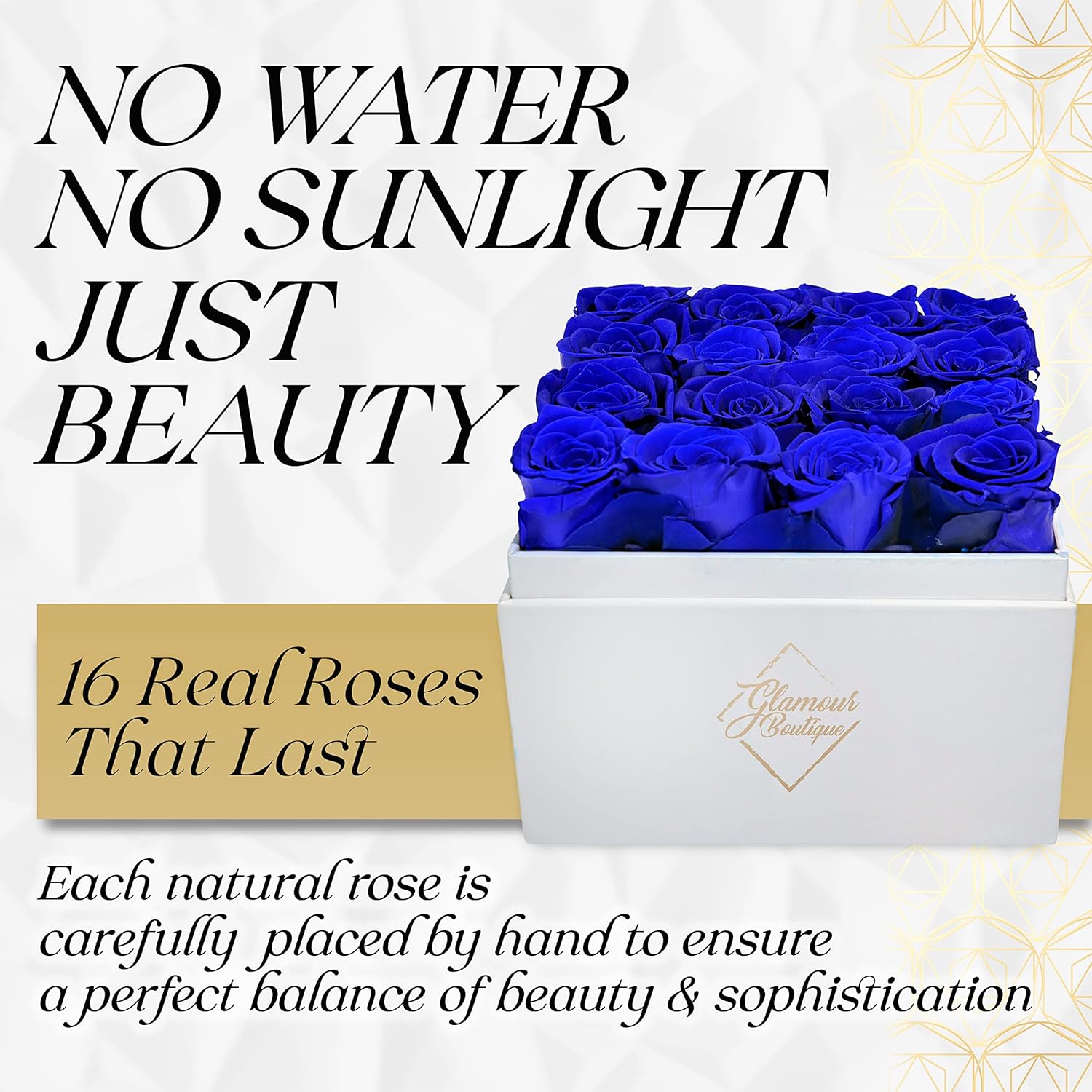 GLAMOUR BOUTIQUE Rosas preservadas en una caja, regalos del día de San Valentín para ella y mamá, decoración de 16 piezas de rosas para regalo de