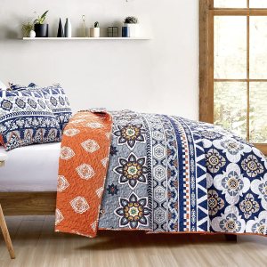 Juego de ropa de cama de lujo de 2 piezas tamaño individual, elegante y reversible, con funda de almohada, colcha a rayas bohemias, colcha de Juego de ropa de cama de lujo de 2 piezas tamaño individual, elegante y reversible, con funda de almohada, colcha a rayas bohemias, colcha de