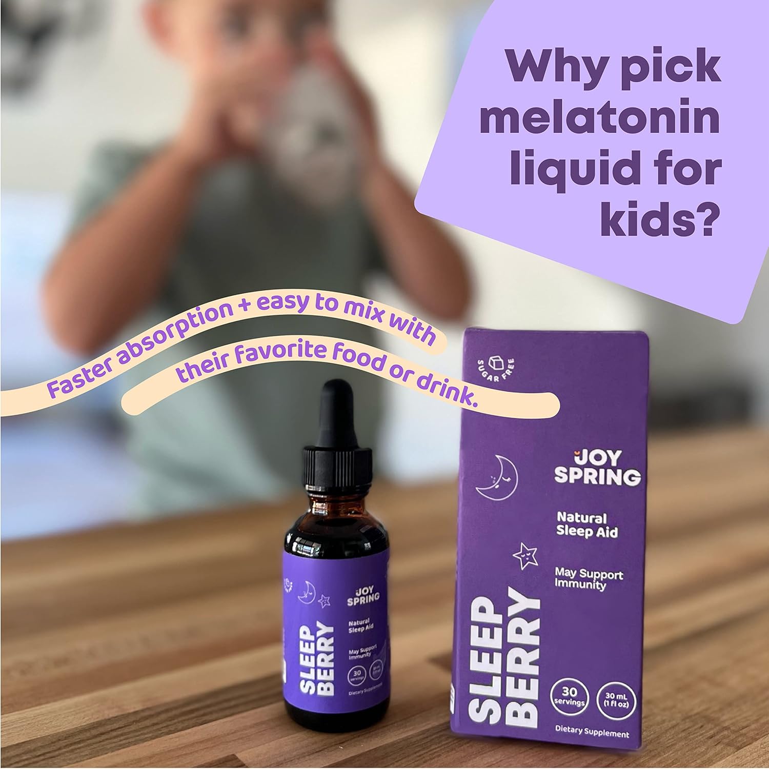 JoySpring La vitamina D3 K2 para niños puede apoyar el sistema inmunológico saludable Vitamina D para niños y melatonina líquida para apoyar el