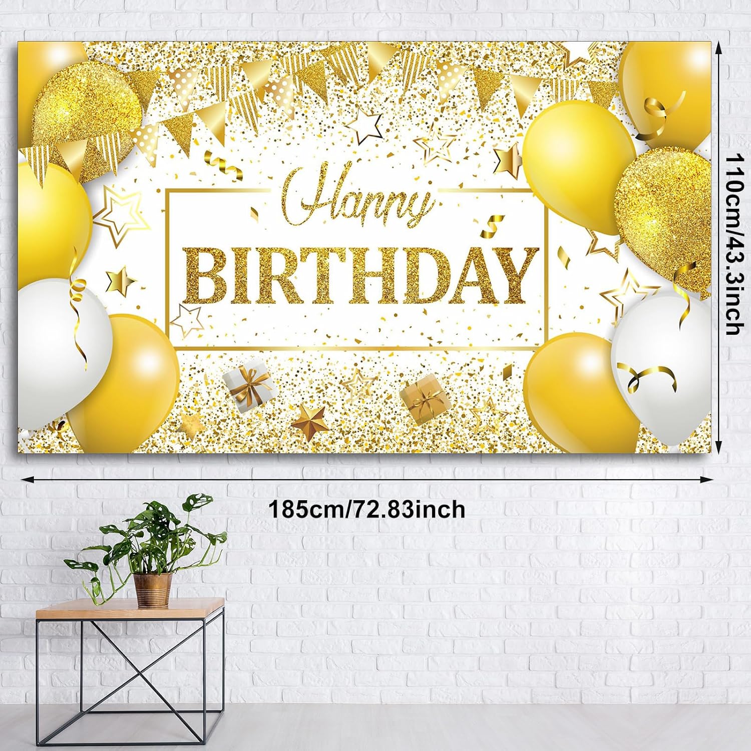 Fondo de decoración de feliz cumpleaños, cartel de fondo de cumpleaños con purpurina, pancarta de feliz cumpleaños, suministros de fiesta de