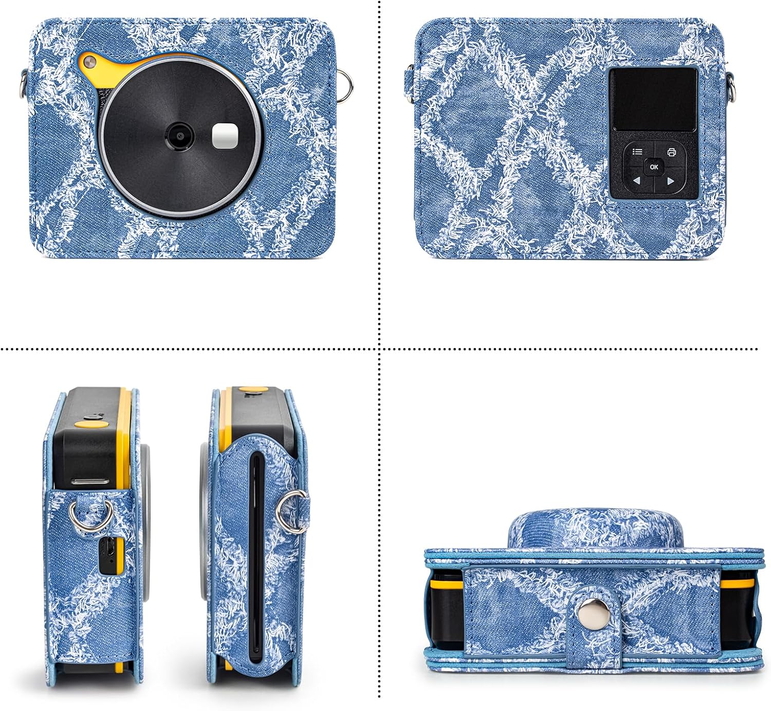 Rieibi Kodak Mini Shot 3 – Funda protectora de piel sintética para cámara Kodak Mini Shot 3 Retro C300R 2 en 1, impresora instantánea portátil con