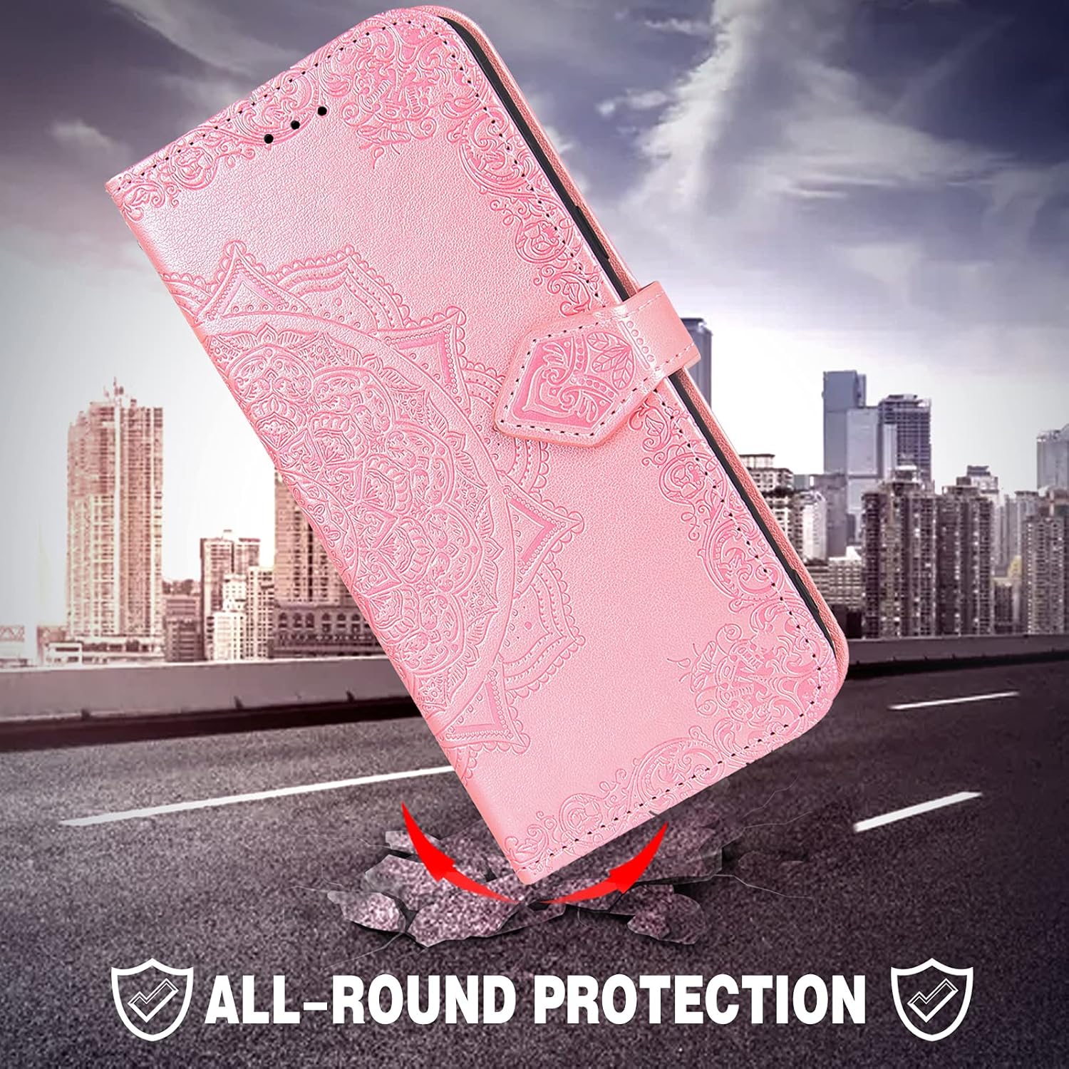 Asuwish Compatible con Xiaomi Redmi Note 10 5G Funda tipo cartera y protector de pantalla de vidrio templado, cubierta abatible, tarjetero,