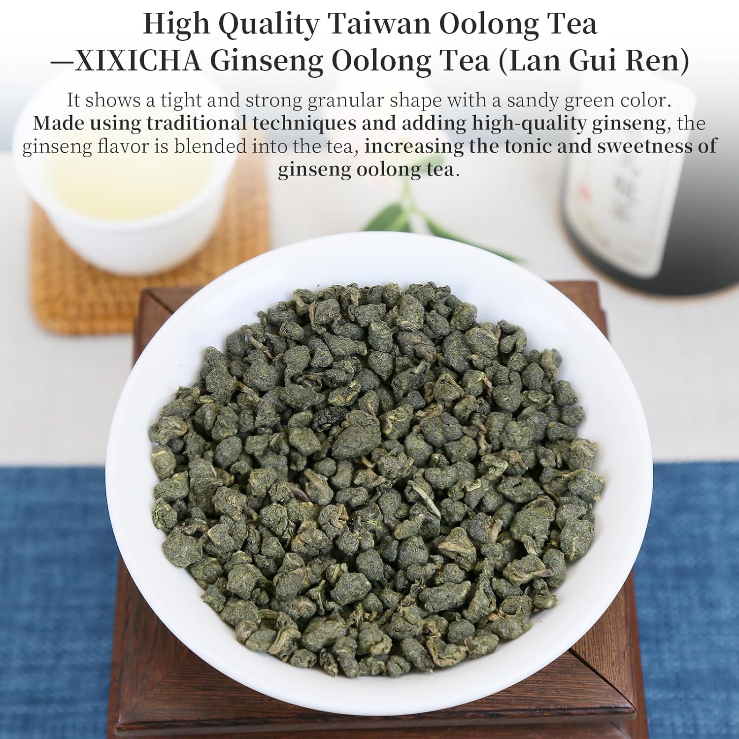 XIXICHA Oolong Tea Grade Ginseng Oolong Tea Oolong Tea Loose Leaf Ren Shen Wulong Tea Chinese Oolong Tea Taiwan Tea Chinese Oolong Tea 5.29oz (150g)
