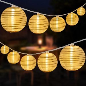 Linterna blanca de 10 unidades con cadena de luces de alambre blanco de 11 pies, 12 pulgadas de espaciado enchufable (blanco) Linterna blanca de 10 unidades con cadena de luces de alambre blanco de 11 pies, 12 pulgadas de espaciado enchufable (blanco)