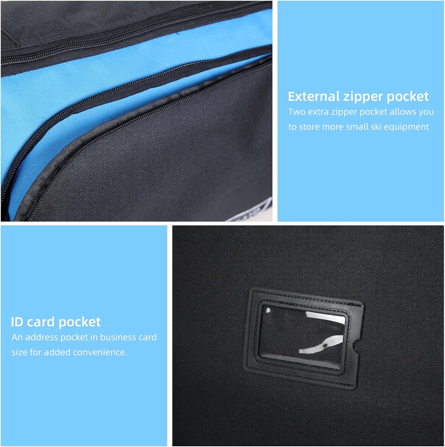 Bolsa de snowboard reforzada acolchada bolsa de esquí impermeable perfecta para viajes por carretera, viajes aéreos para snowboard, gafas, guantes,