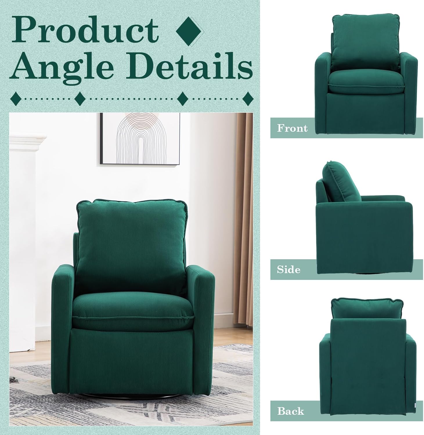 Silla decorativa giratoria moderna, cómoda silla de barril con almohada suave, sillón giratorio de 360 para sala de estar, sillón moderno de sherpa