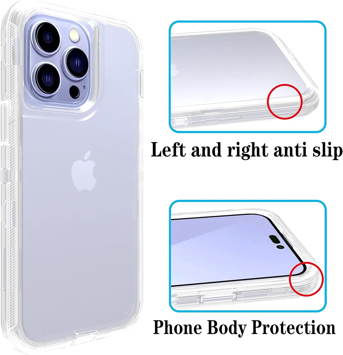 Asuwish Funda de teléfono para iPhone 14 Pro Max de 6.7 pulgadas con clip para cinturón transparente, soporte híbrido a prueba de golpes, grado