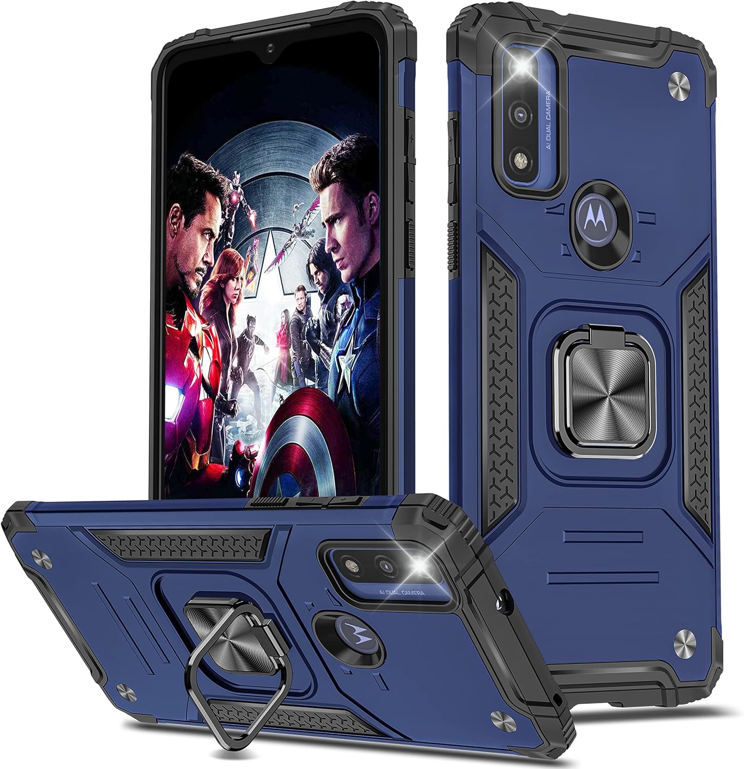 YmhxcY Funda para Moto G Pure, funda Moto G Power 2022, grado militar funda para teléfono con soporte de anillo para Moto G PureMoto G Power 2022-YY