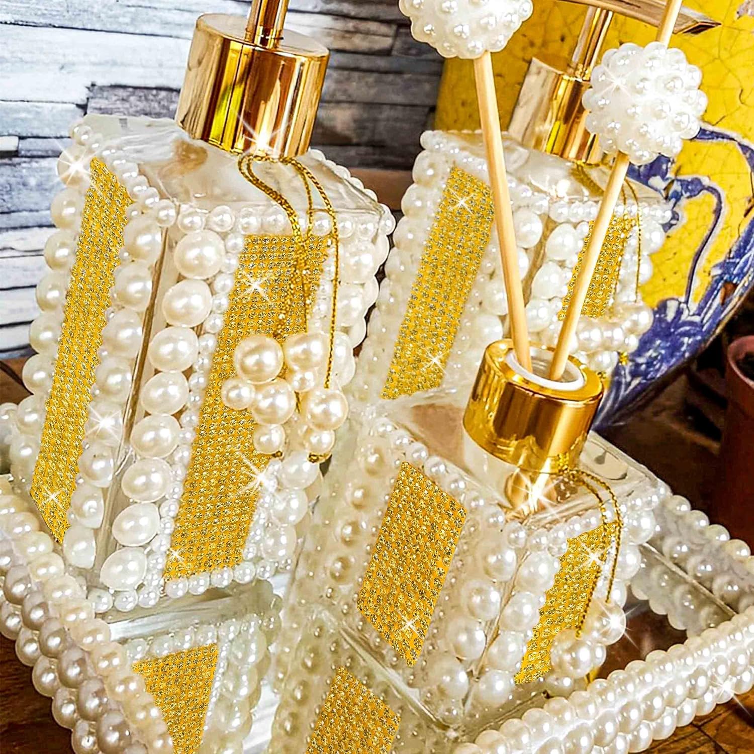 Cinta adhesiva de diamantes de imitación para manualidades, rollo de tiras de diamantes de imitación para decoración, manualidades, envoltura de
