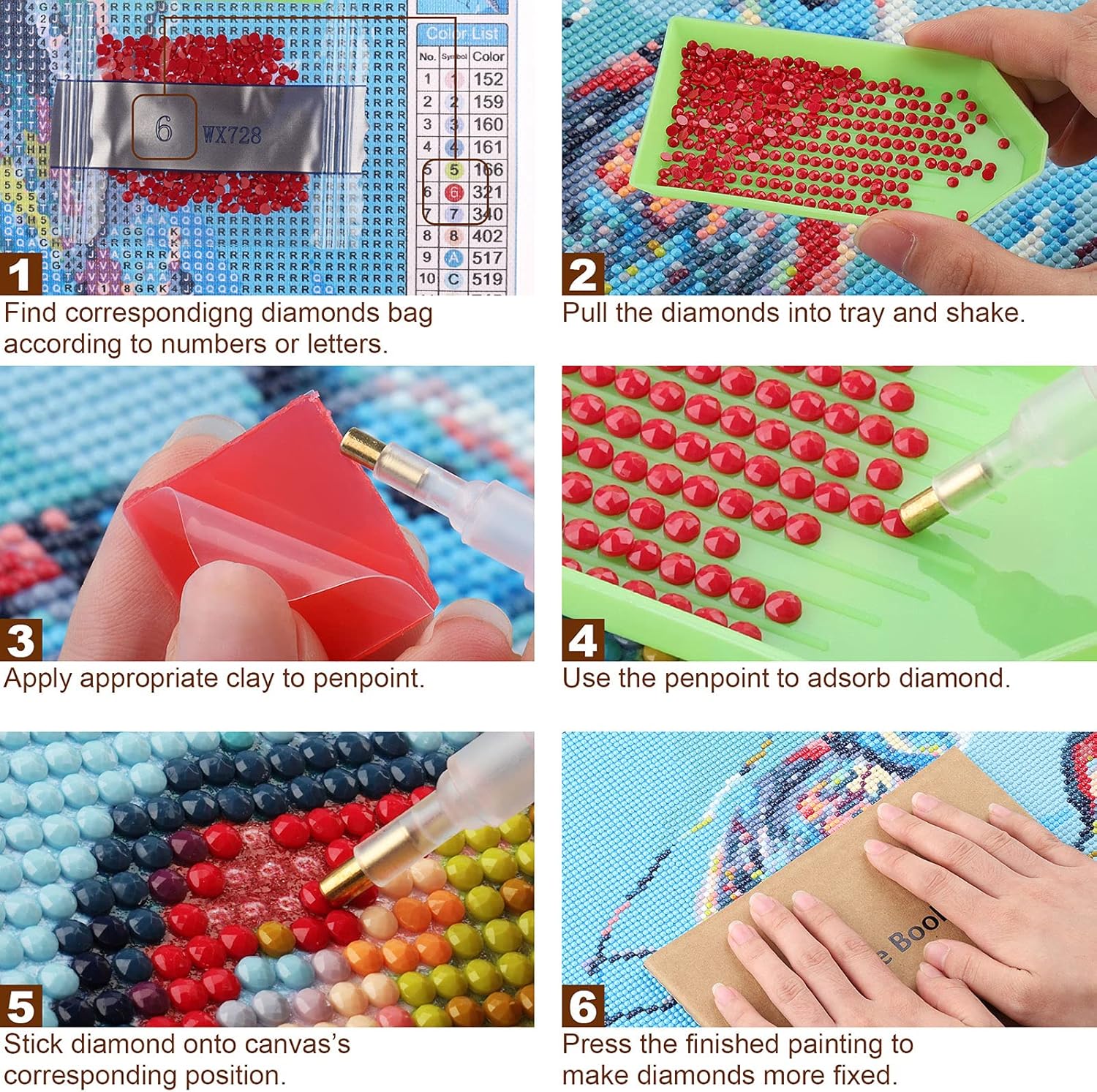 Stalente Kits de pintura de diamantes para adultos, pintura de diamantes de Navidad, pájaros de arte de diamantes, bricolaje 5D redondo, kit de arte