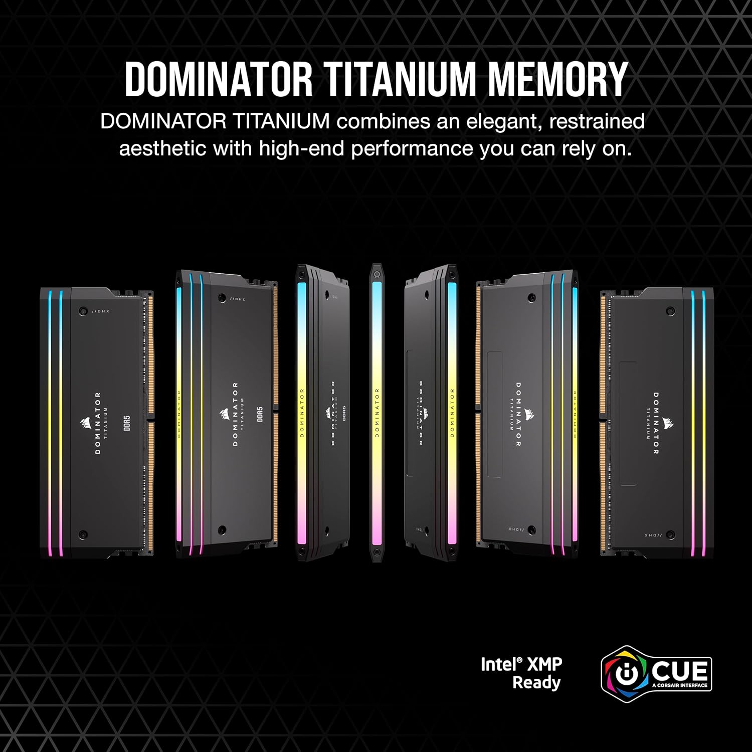 CORSAIR Dominator Titanium RGB DDR5 RAM 32 GB (2 x 16 GB) DDR5 6400 MHz CL32 Intel XMP iCUE Memoria de computadora compatible – Negro