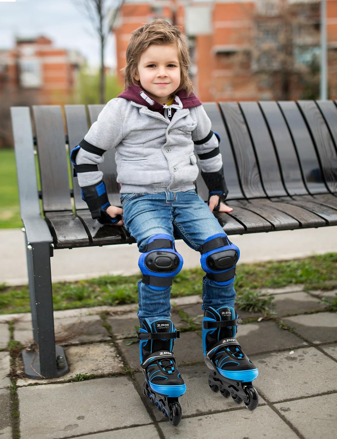 2PM SPORTS Patines en línea ajustables para niños de 4 a 12 años, patines Inlie para niñas y niños de 5 a 8 a 12 años con ruedas de luz completa,