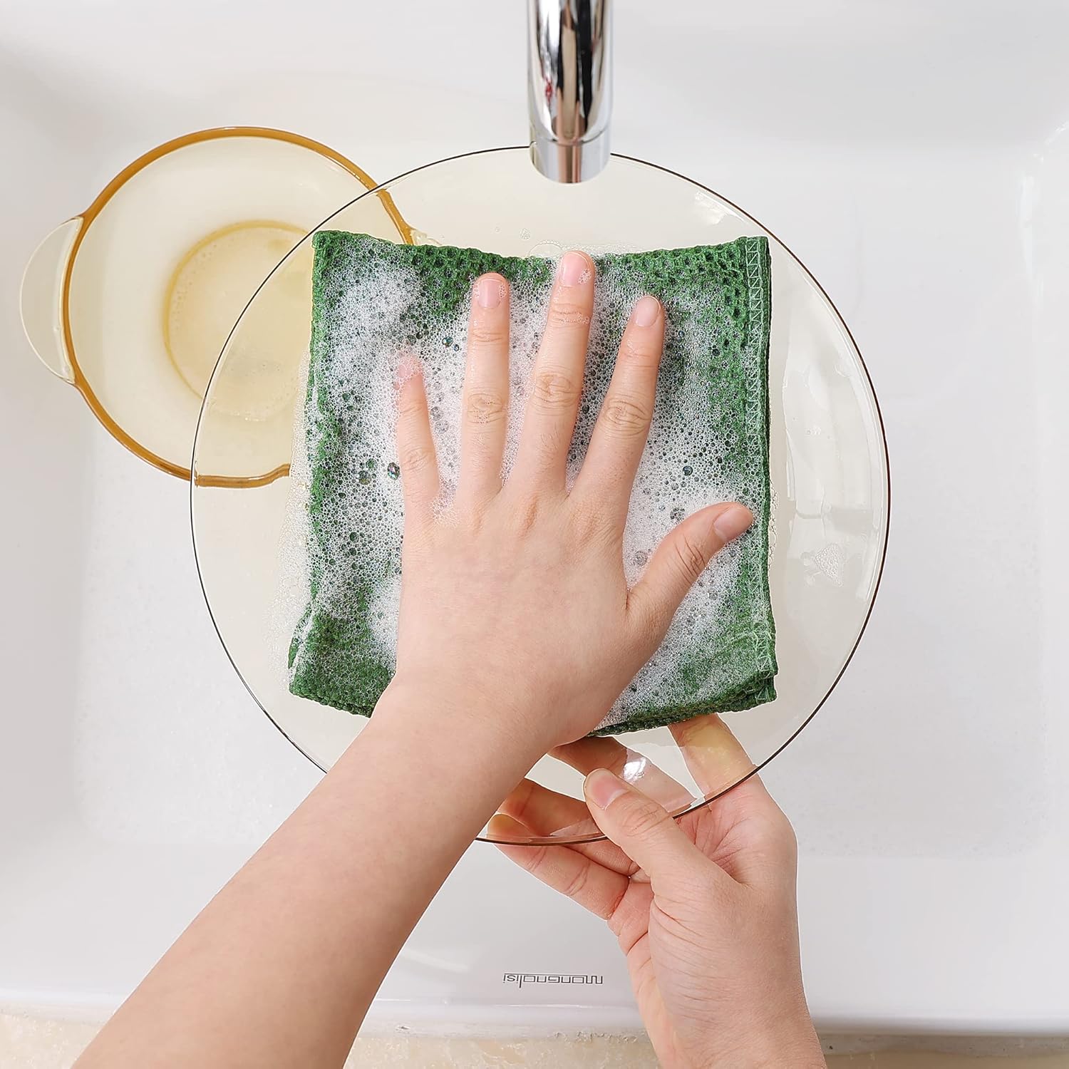 Homaxy Paños de cocina de 100% algodón con tejido de gofre, ultra suaves, absorbentes, de secado rápido, 12 x 12 pulgadas, paquete de 12, verde