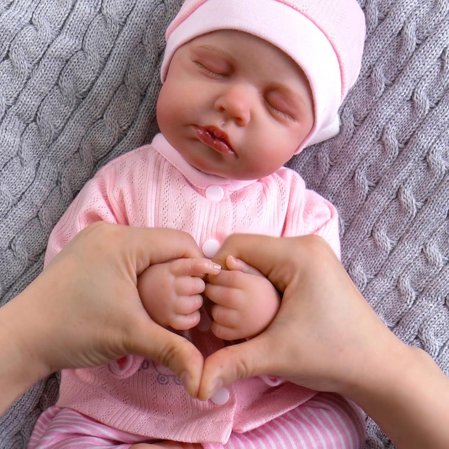 Aori Muñecas de bebé Reborn realistas, de 20 pulgadas, muñeca recién nacida realista con kit de alimentación, regalo para niños a partir de 3 años