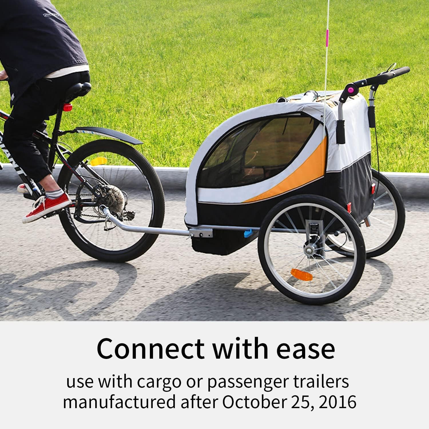 MOSHAY Acoplador de remolque de bicicleta mejorado Codo en ángulo para empeine y remolques de bicicleta Schwinn