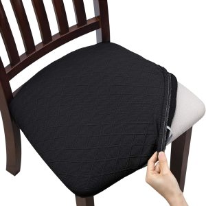 Fuloon – Paquete de 2 a 4 fundas de asiento de silla jacquard elásticas, extraíbles, lavables, anti-polvo, para sillas de comedor, cojín de asiento. Fuloon – Paquete de 2 a 4 fundas de asiento de silla jacquard elásticas, extraíbles, lavables, anti-polvo, para sillas de comedor, cojín de asiento.