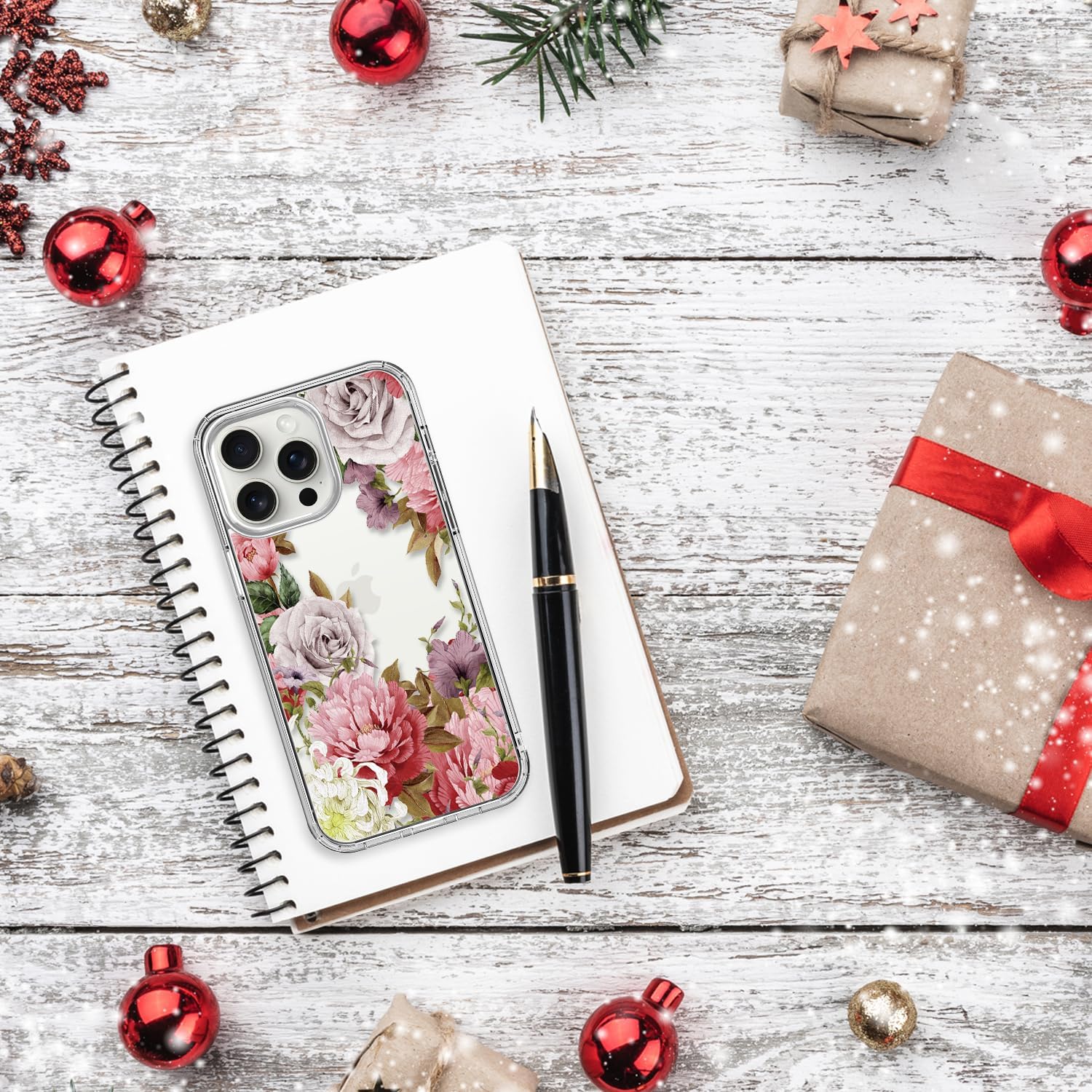 bicol Funda compatible con iPhone 15 Pro, funda transparente con diseños de moda para niñas y mujeres, ajuste delgado, a prueba de golpes, funda