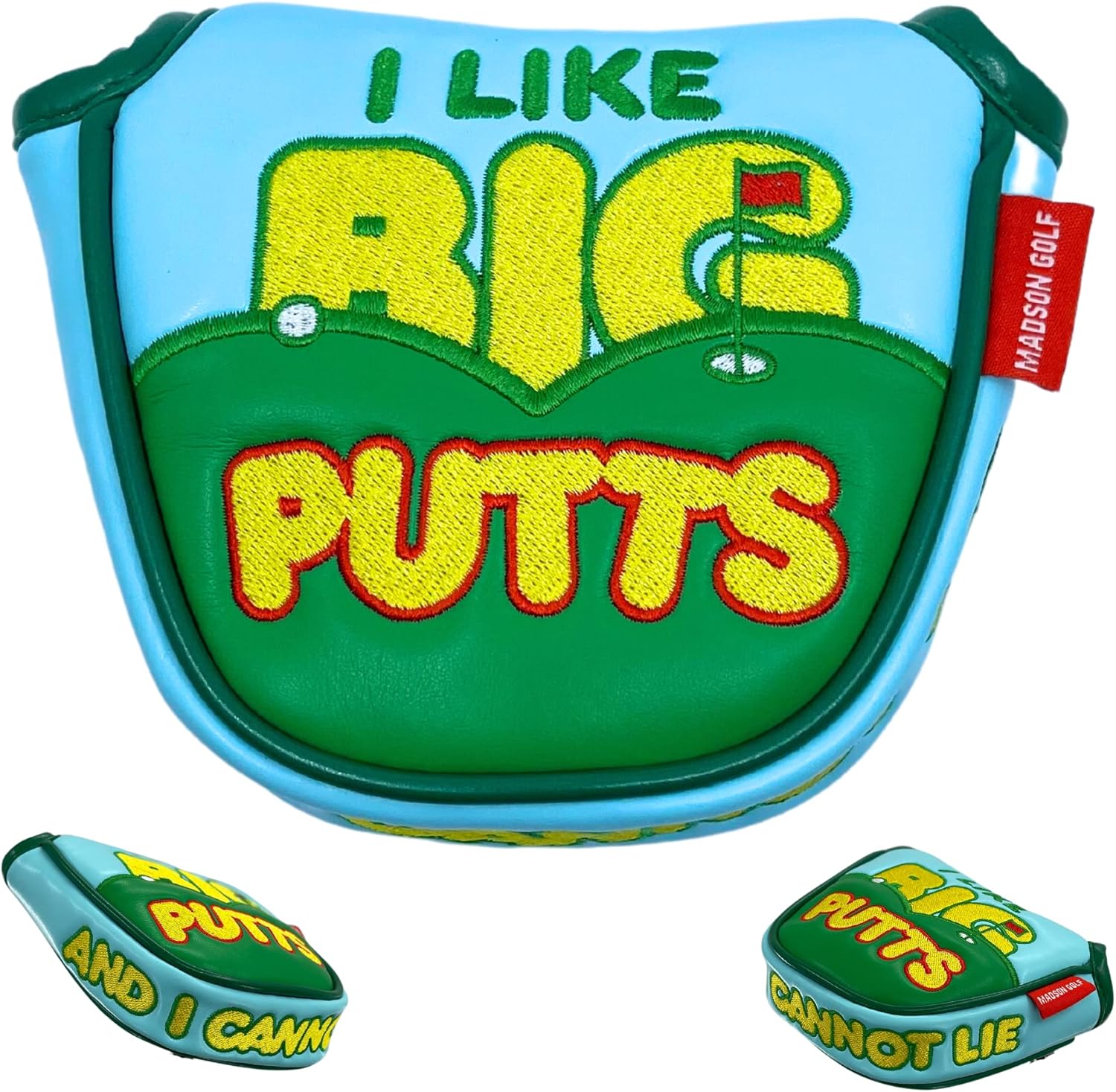 Divertida funda para putter de golf, con texto en inglés “I Like Big Putts and I Cannot Lie Headcovers divertidas para la cabeza de golf para los