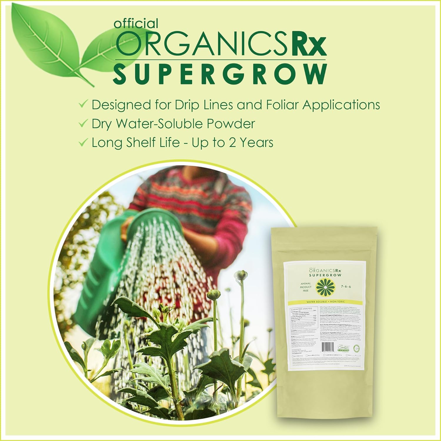 Supergrow Fertilizante en polvo para plantasjardinería, bolsa de 1.25 libras (1.25 libras)