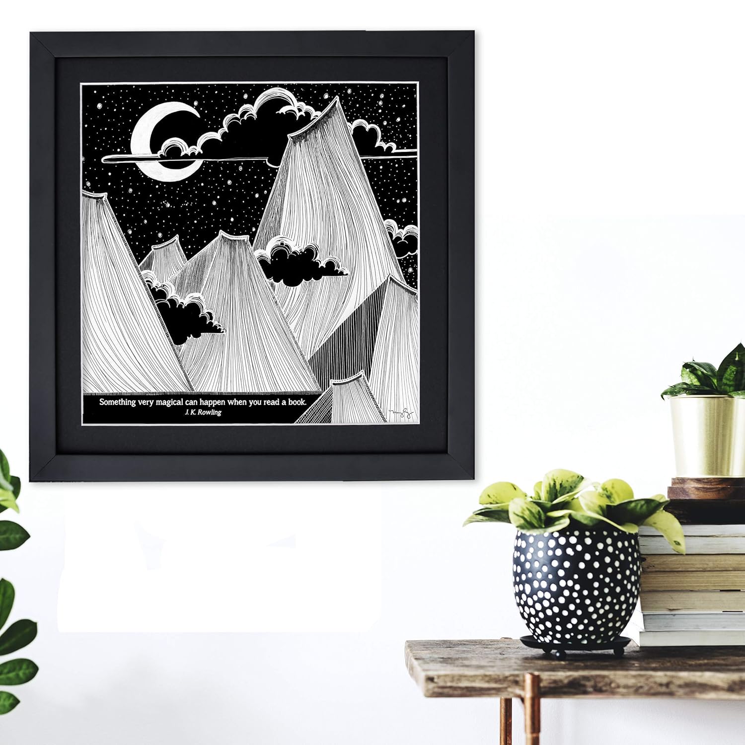 Literary Book Quote Poster Set Featuring Margaret Atwood, Edgar Allan Poe, J. K. Rowling, and More. Fine Art Paper, Laminated or Framed. Multiple