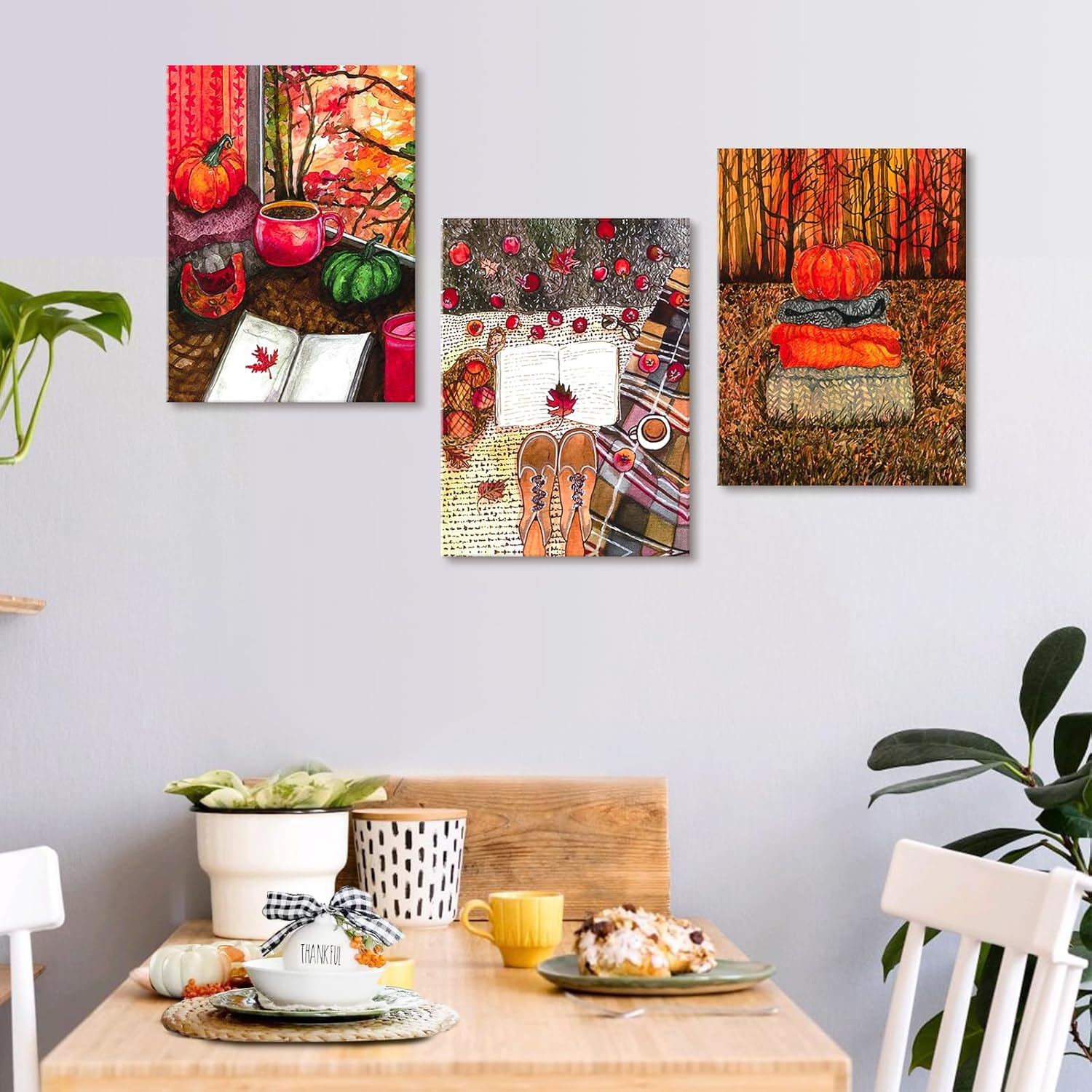 Ohok 3 paneles de impresiones modernas de 12 x 16 pulgadas, pinturas fotográficas, impresiones sobre lienzo, arte de pared para decoración de