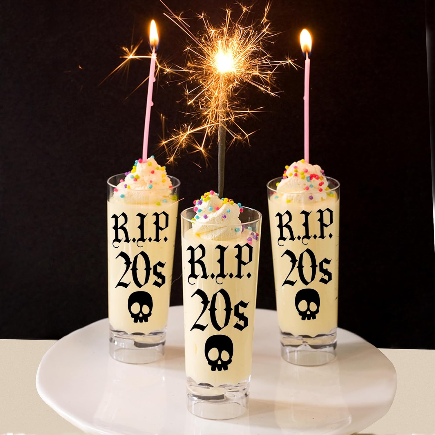 JUSTOTRY Vaso de chupito de 30 cumpleaños  RIP 20 regalos de cumpleaños para ella, vaso de chupito de 2 onzas, mejores decoraciones de cumpleaños de