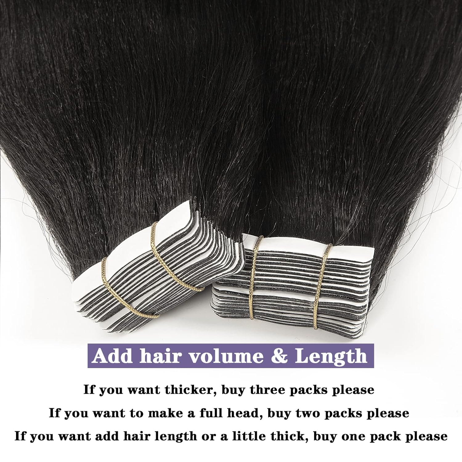 Anrosa Light Yaki – Extensiones adhesivas para mujeres negras, extensiones de cabello lacio Yaki brasileño 10A, color negro natural #1B, extensiones