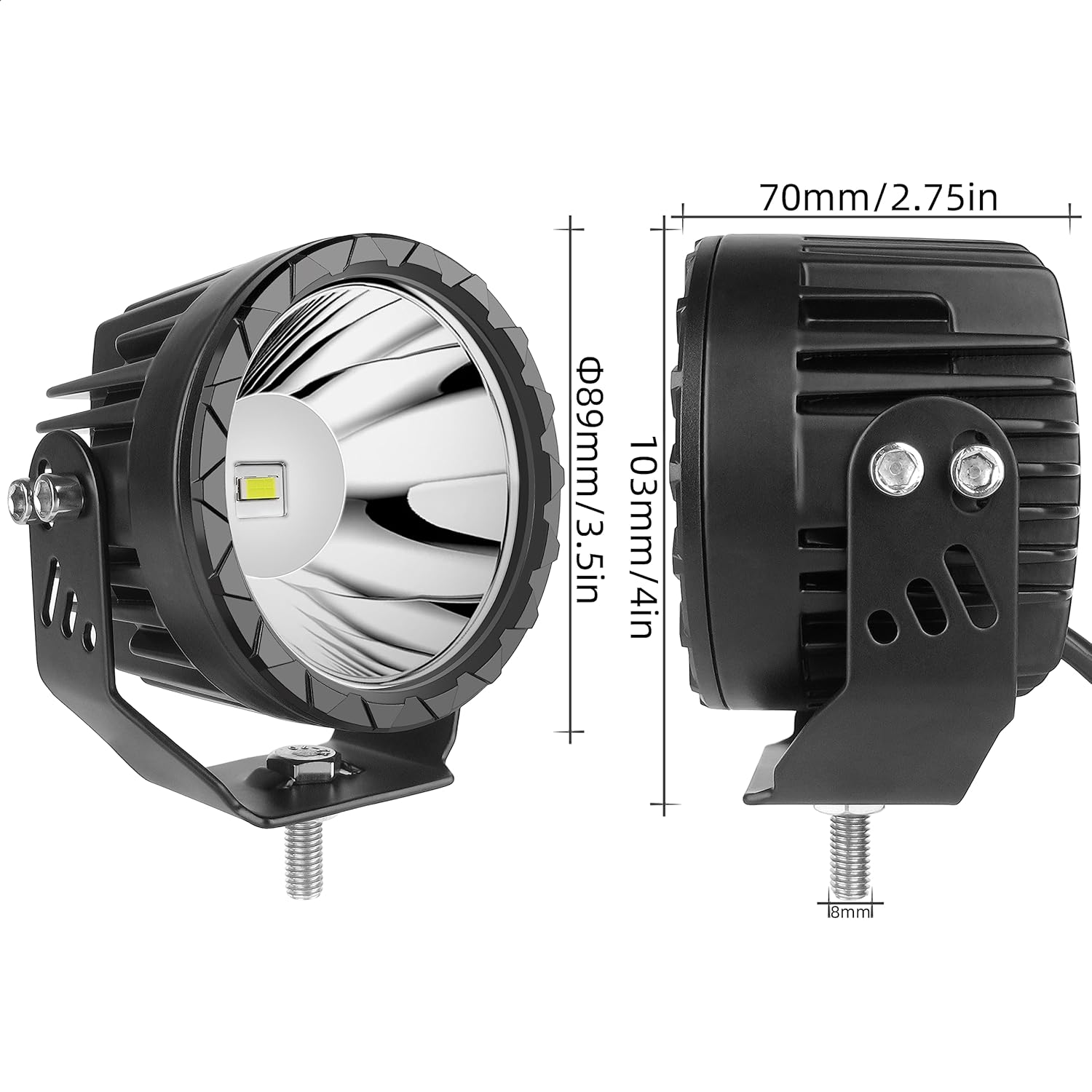 Luces antiniebla LED redondas de 3.5 pulgadas, 60 W, impermeables, auxiliares, haz de luz, luz de parachoques para 12 V, 24 V, automóvil, camioneta,