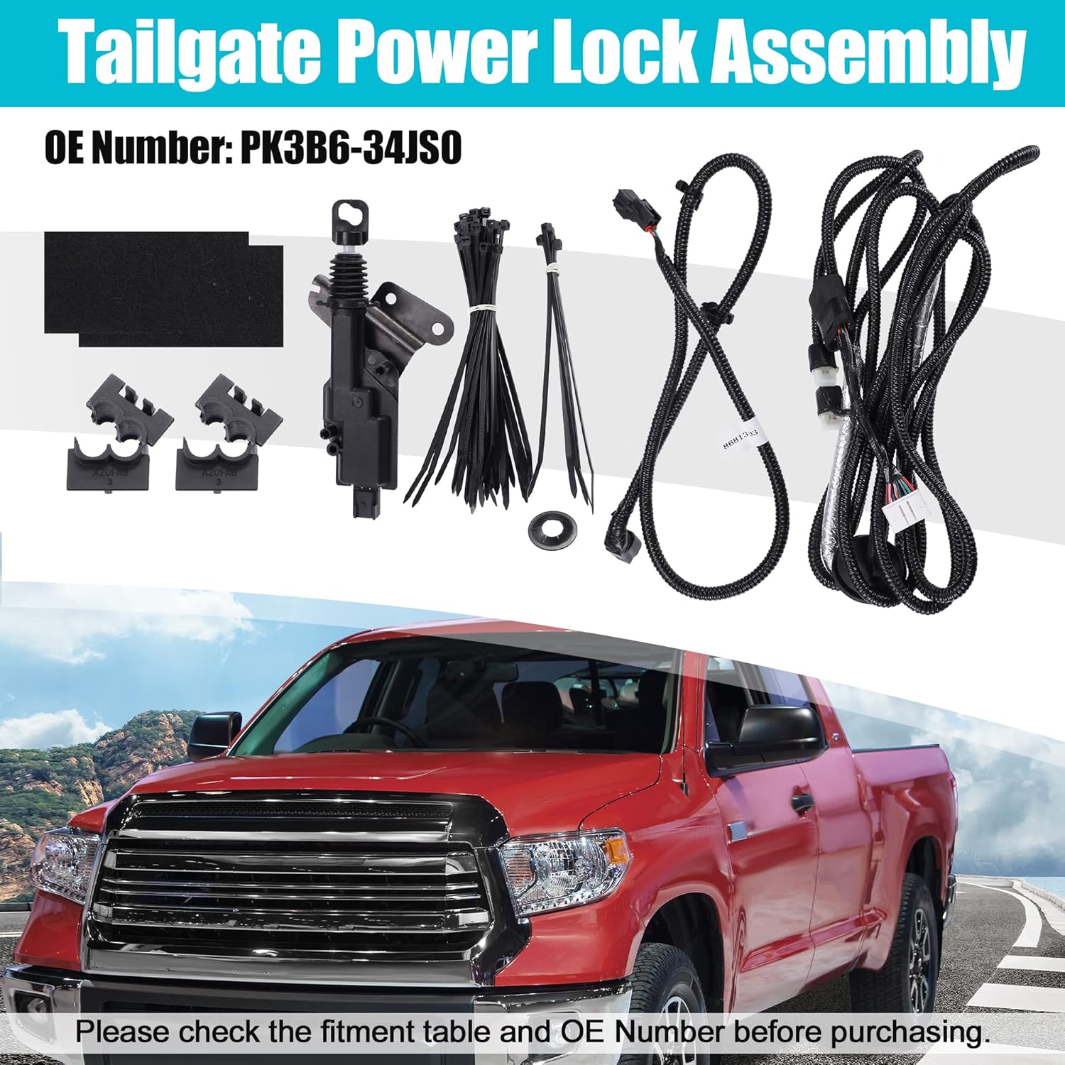 X AUTOHAUX Kit de ensamblaje de bloqueo eléctrico para puerta trasera para Toyota Tundra 2020-2021 5.5 pies 6.5 pies Cerradura de puerta trasera