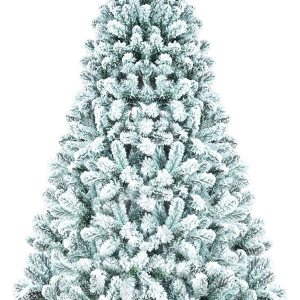 Árbol de Navidad artificial flocado de 5 pies, árbol de Navidad blanco para el hogar, oficina, vacaciones, fiesta, decoración interior y exterior, Árbol de Navidad artificial flocado de 5 pies, árbol de Navidad blanco para el hogar, oficina, vacaciones, fiesta, decoración interior y exterior,