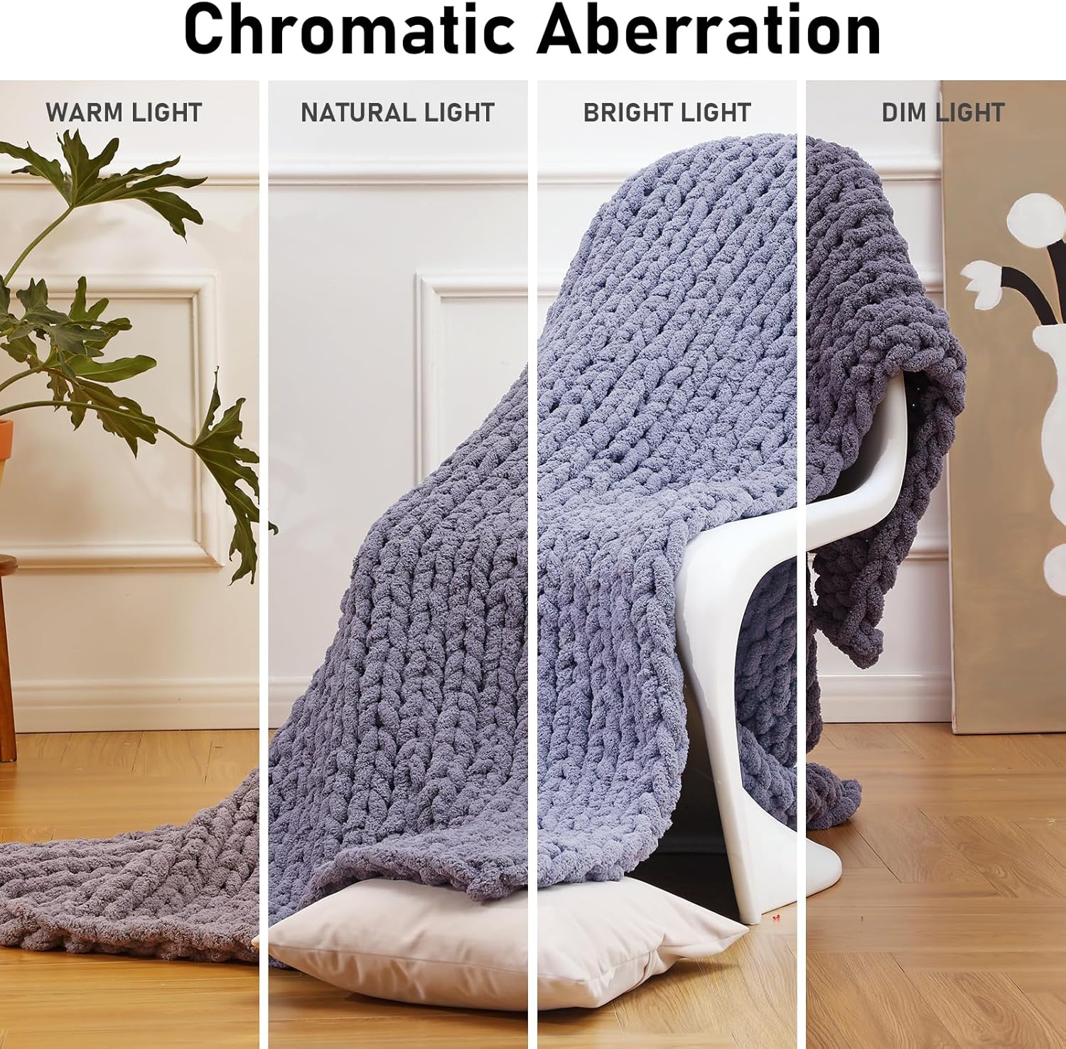 Comtest Manta de punto trenzado grueso hecha a mano, suave, acogedora y abrigada, para sofá y decoración del hogar, color gris, 30 x 30 pulgadas