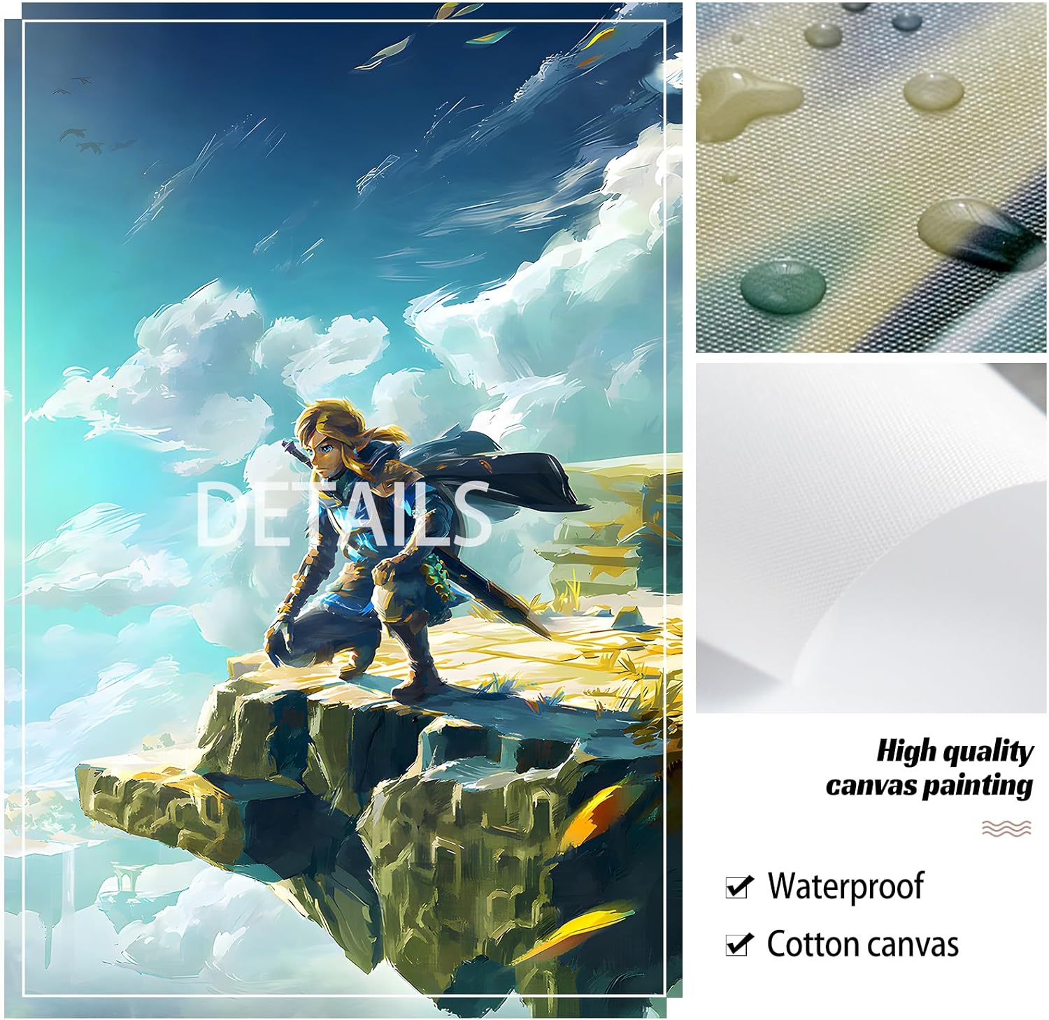 Póster de anime The Legend of Zelda Breath of the Wild and Tears of the Kingdom – Póster para videojuegos, impresión en alta definición, lienzo,
