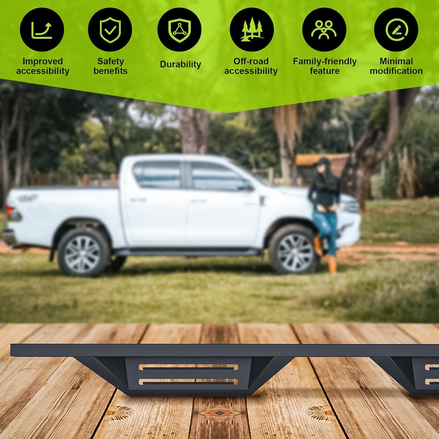 ONINE Drop Steps – Estribo para Dodge Ram 1500 2019-2024 con cabina de tripulación, escalón lateral Nerf Bar Rock Slider (no es compatible con Ram