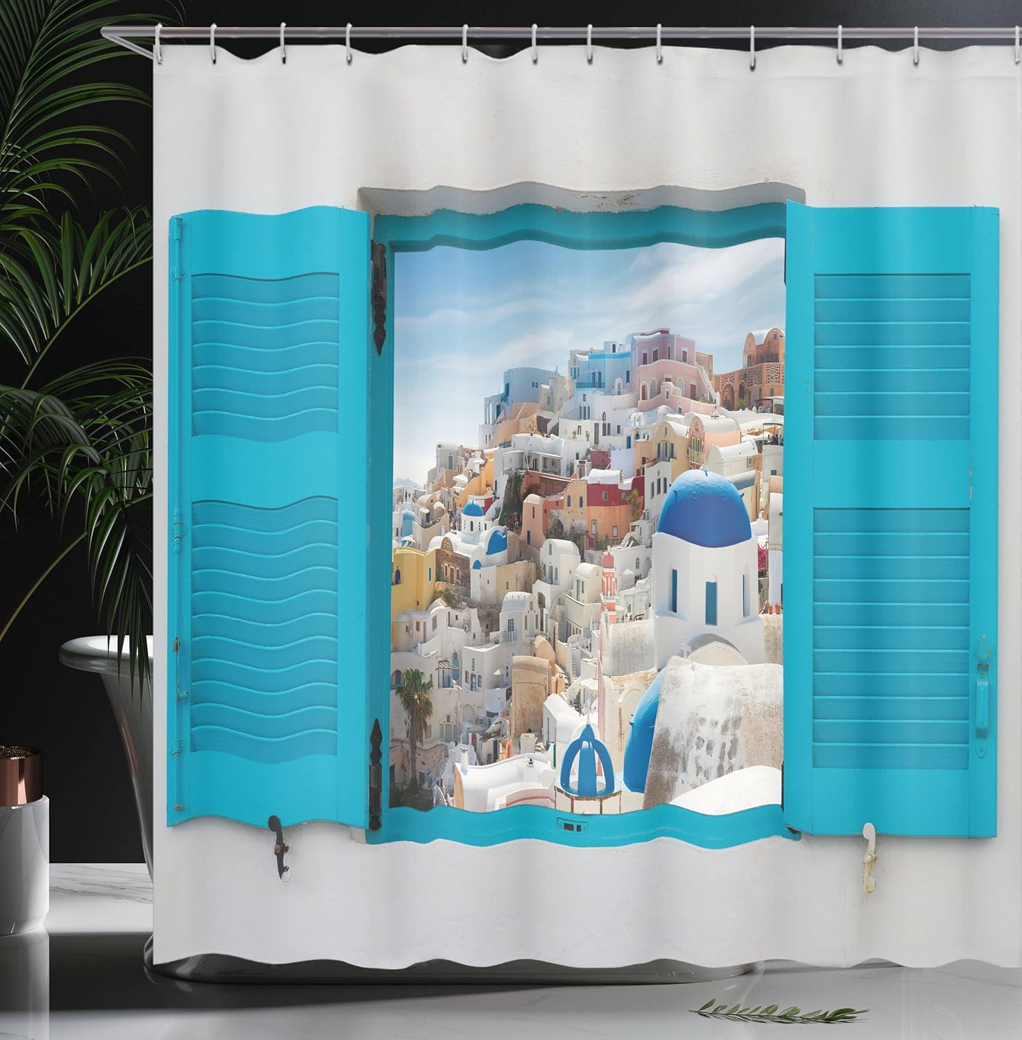 Ambesonne Home Decor Collection set de cortina de baño con ganchos.