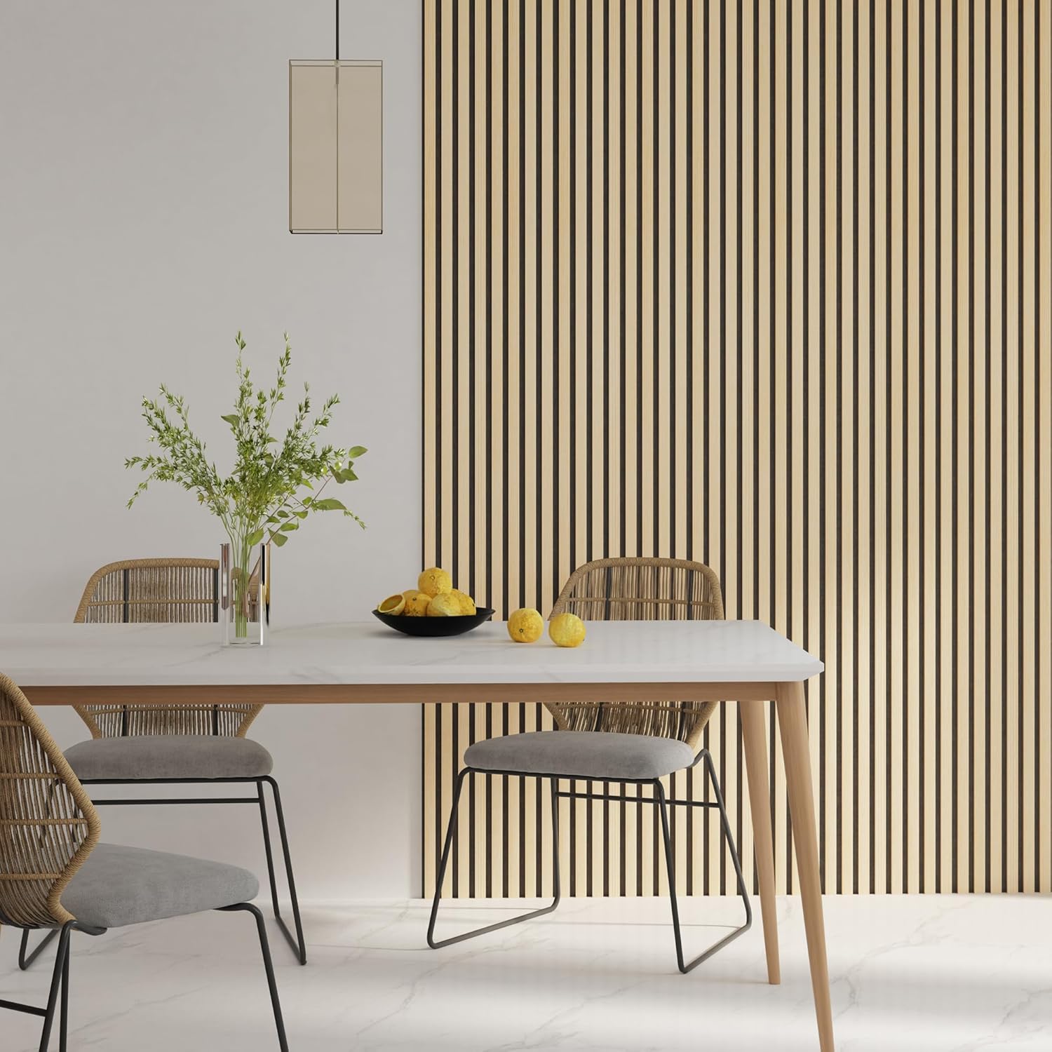 ROOMTEC Paquete de 2 paneles acústicos de pared de madera maciza, paneles de pared insonorizados de 94.49 x 12.6 pulgadas, paneles de pared de