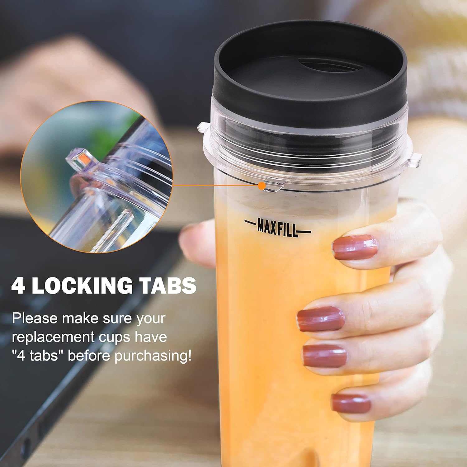 Piezas de repuesto de taza de licuadora y cuchilla de 16 oz de una sola porción compatibles con licuadora profesional Ninja BL770 BL771 BL772 BL740