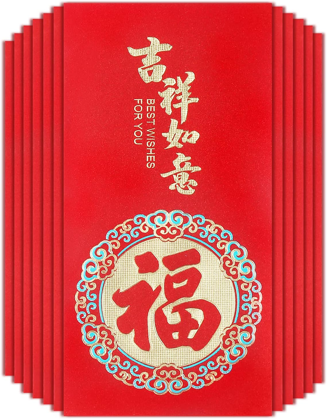 12 sobres rojos, sobres de dinero, sobres de efectivo, elemento chino, festival de primavera, dinero de bolsillo Lucky Hong Bao para cumpleaños,