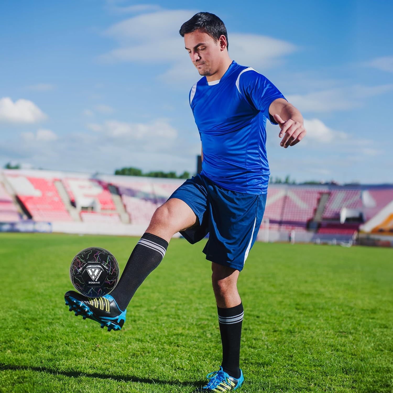 Vizari Zodiac Balón de fútbol para entrenamiento al aire libre y juego divertido  Pelota de fútbol al aire libre con vejiga de goma y cuero