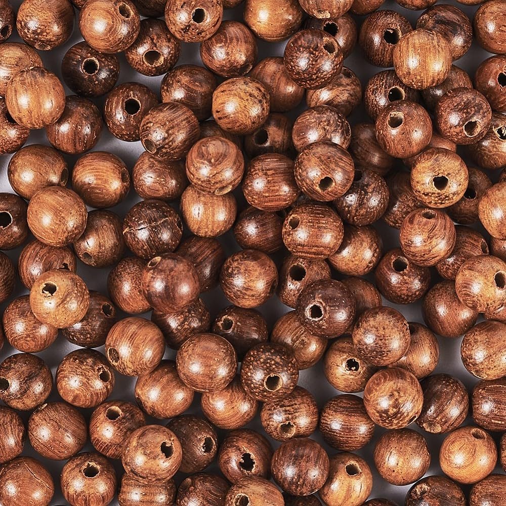 400 cuentas de madera redondas naturales de 0.236in sin teñir de madera encerada espaciador de bolas sueltas para joyería manualidades