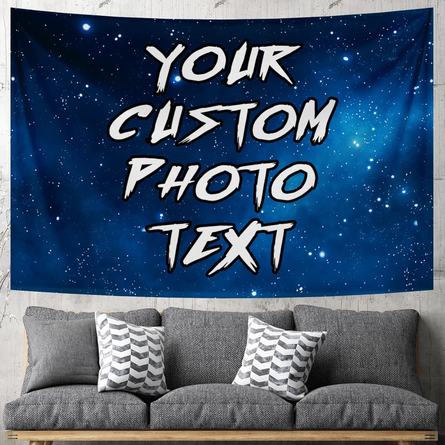 Tapiz personalizado para cargar imágenes con fotos y textos, tapiz personalizado para colgar en la pared, manta de telón de fondo para decoración de