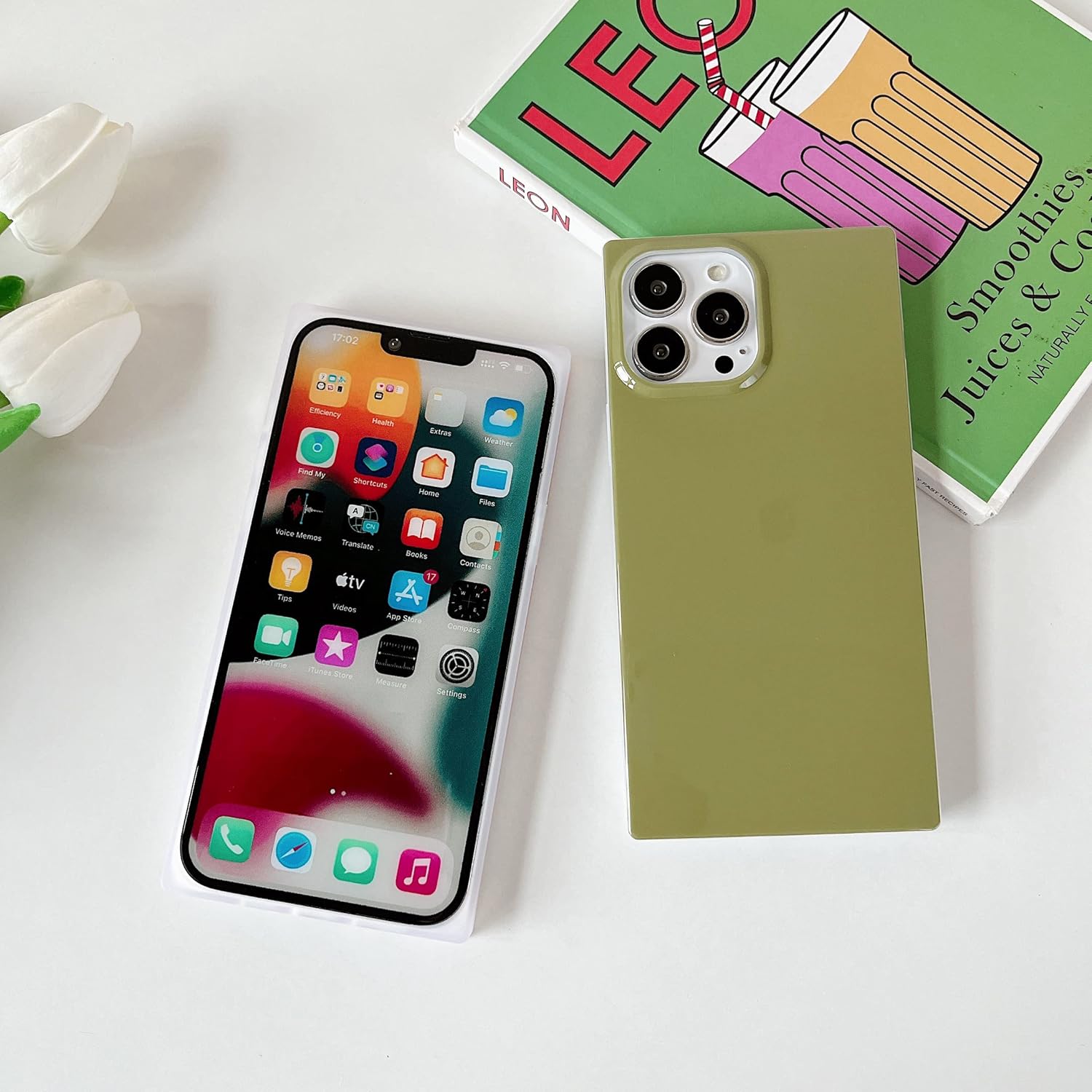 Cocomii Funda cuadrada compatible con iPhone 13 Pro Max, delgada, brillante, color sólido, pasteles relajantes, fácil de sostener, antiarañazos, a