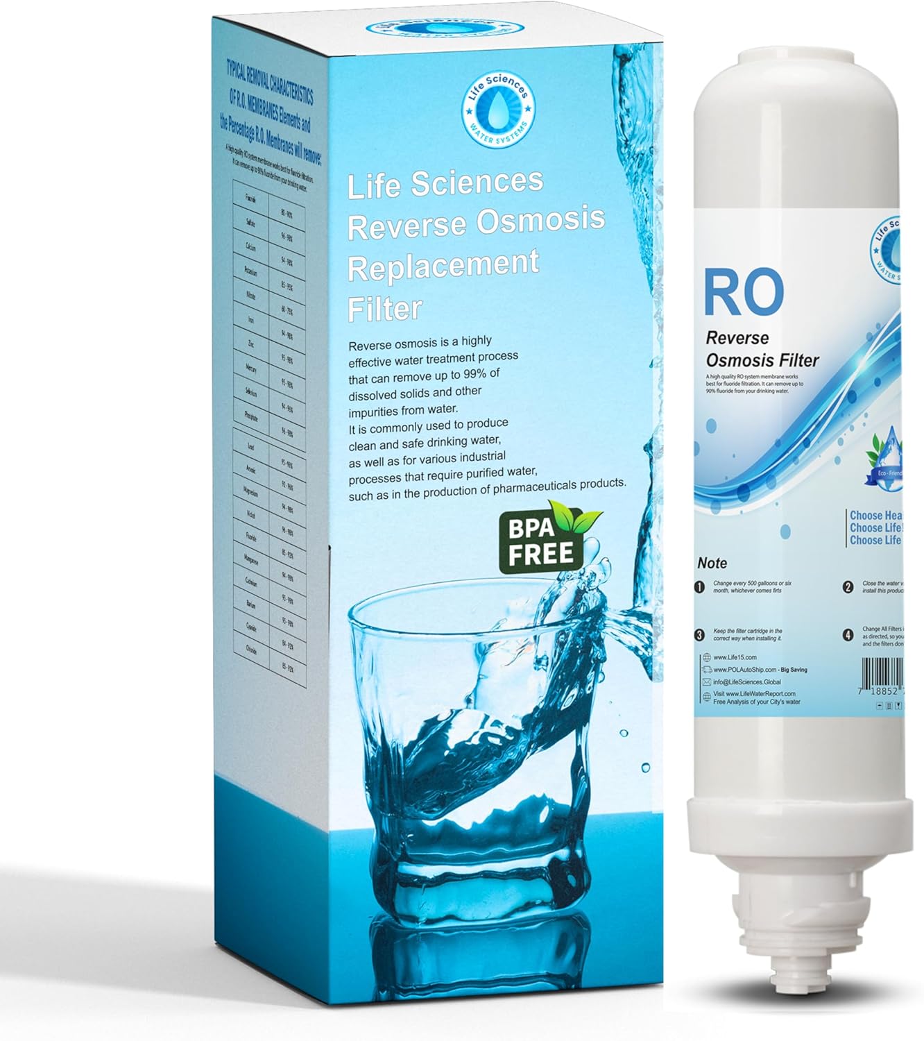 Filtro de reemplazo del sistema de agua de filtración de ósmosis inversa de las ciencias biológicas